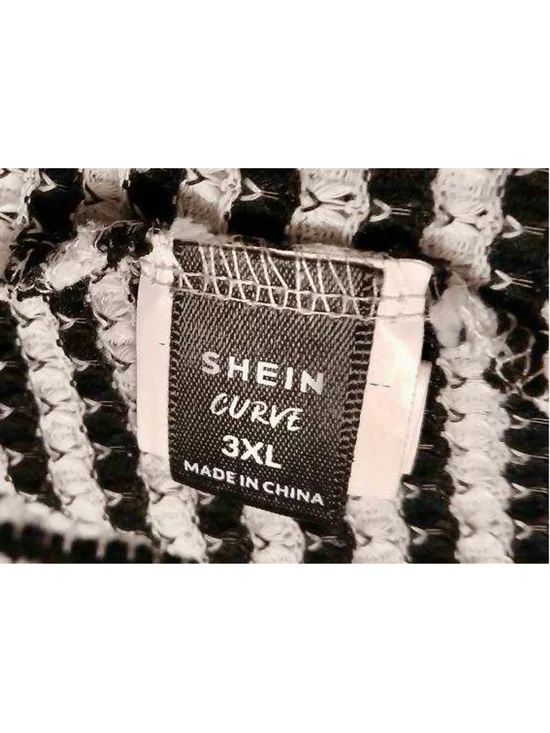 SHEIN Curve Women’s Black White Striped Knit Top 3XL JC676 - Picture 3 of 8